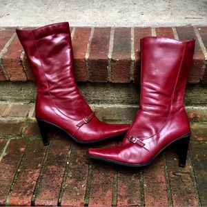 Khiro red leather boots